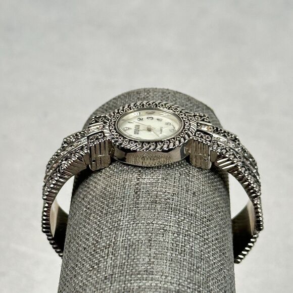 Cote De Azur Watch 24mm Oval MOP Dial Western Rhinestone Cuff New Battery - Picture 3 of 11